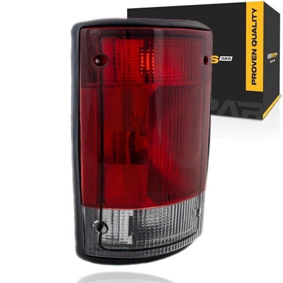 KarParts360 For Ford E-150/E-250 2004-2014 Tail Light Driver Side | Red/Clear Lens | LED | Chrome Housing | 2 Holes | Replacement For FO2800190 | 166-00860L, 5C2Z13405AA
