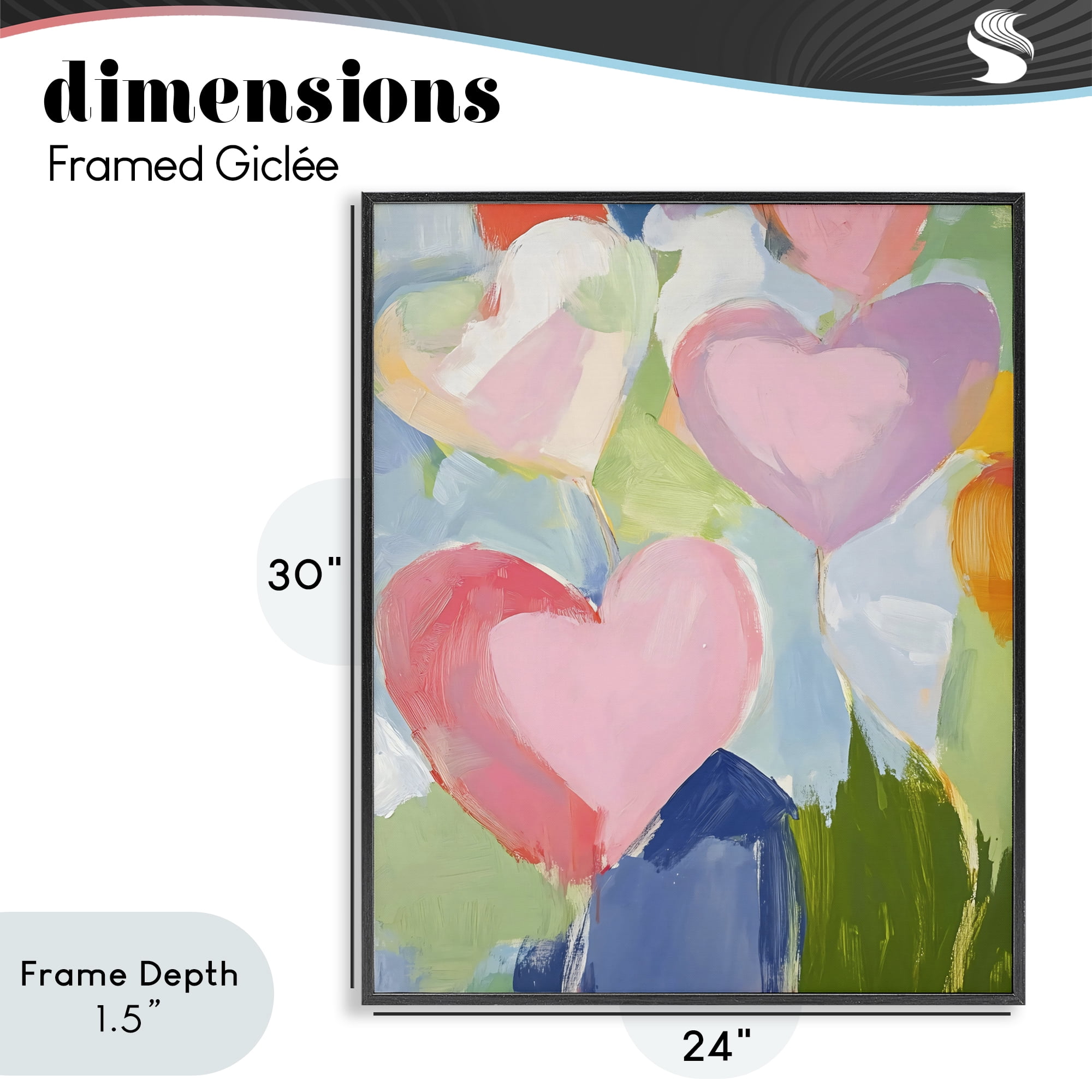 Stupell Industries Pink Hearts Abstraction Black Framed Giclee Art, design by The Prints Vibe
