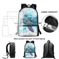 thumbnail image 4 of Yuyamidu Blue Sea Turtle Bookbag and Lunchbox for Girls Kids School Backpack with Lunch Box Bag Pencil Case Water Bottle Carrier Bag High School Bag for Boys with Lunch Bag, Set of 4, 4 of 7