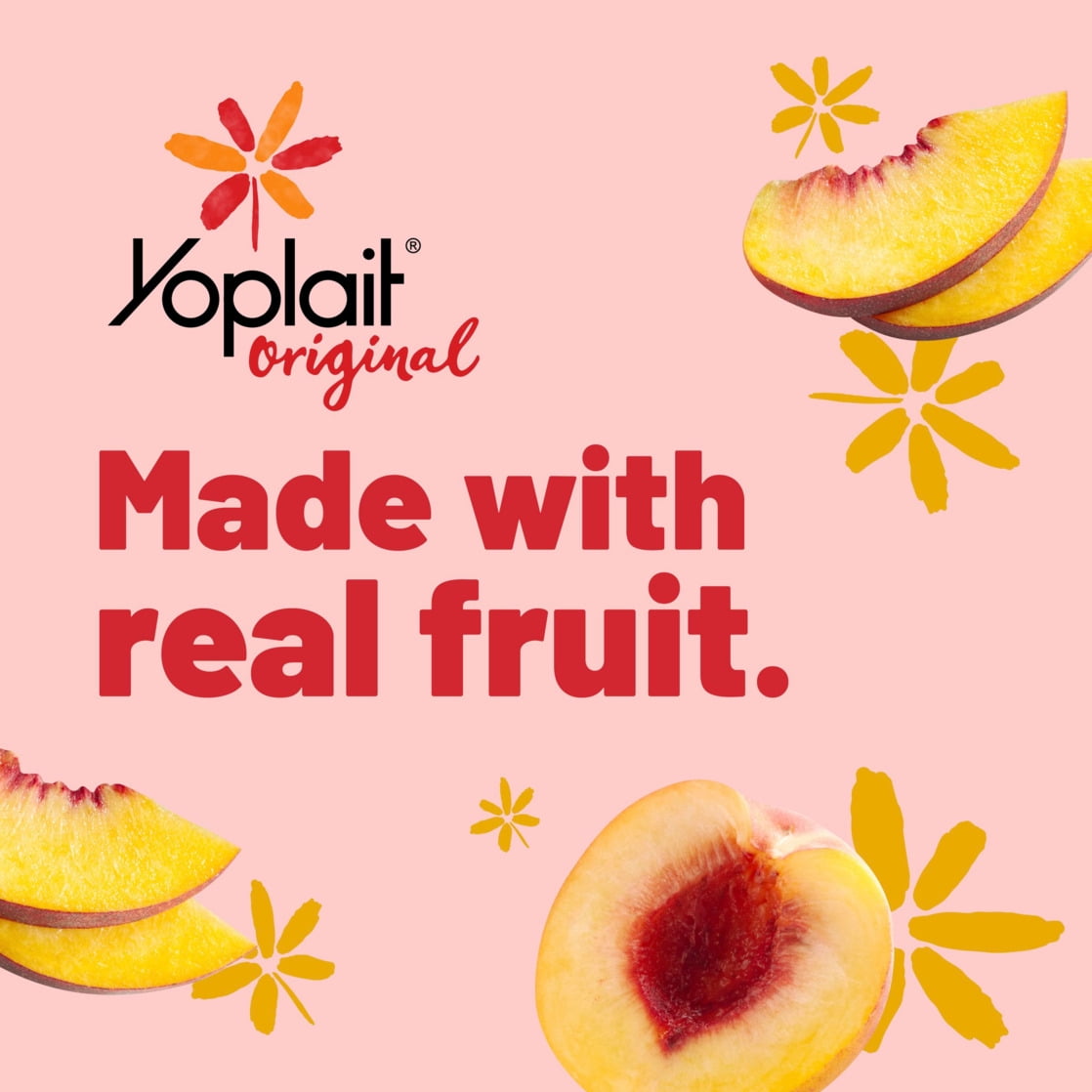Yoplait Original Low Fat Yogurt, Harvest Peach, 8 Yogurt Cups, 48 oz
