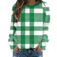 thumbnail image 2 of NTACZA Plus Size Tops Women Plaid Crewneck Green Sweatshirts Loose Soft Long Sleeve Shirts Blouses for Women Casual L, 2 of 7