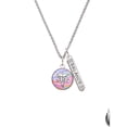 thumbnail image 2 of Delight Jewelry Silvertone Domed Multi Color SLP Silvertone Balance Bar Charm Necklace, 23", 2 of 4