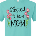 thumbnail image 4 of Inktastic Blessed to be a Mom Pink Flowers T-Shirt, 4 of 5
