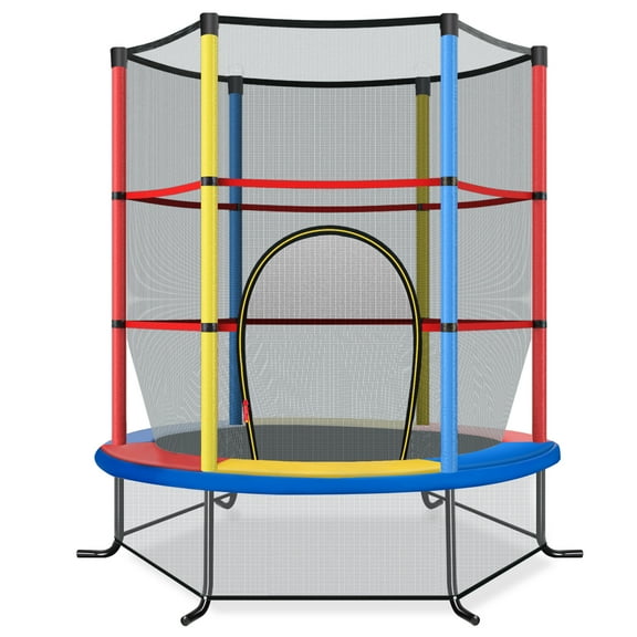 Topbuy Kids Trampoline with Safety Net, Yellow, 55"