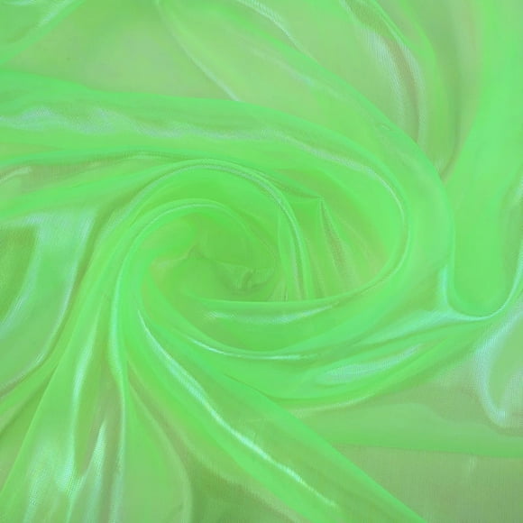 XmhyTop-A Tela de organza iridiscente holográfica arcoíris de 1 yarda, tela decorativa DIY con degradado transparente brillante, 150 cm de ancho, para vestidos, fiestas y bodas, verde claro A