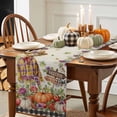thumbnail image 3 of Fall Scarecrows Table Runner, Autumn Thanksgiving Kitchen Dining Table Decoration for Home Party Decor 13x48 Inches, 3 of 9
