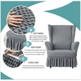 thumbnail image 5 of LKJYER Chair Slipcover, Universal Bubble Wing Chair Slipcovers with Skirt, Living Room High Back Chair Covers Set with Ottoman Cover, Easy Fit Washable Slip Covers for Armchairs, 5 of 6