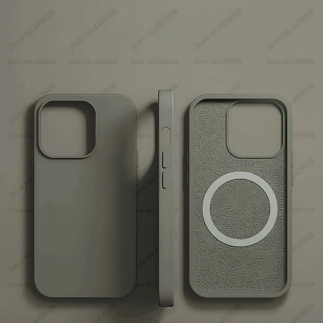 For Magsafe Wireless Charging Cases For iPhone 15 11 14 13 12 Pro Max Plus Liquid Silicone Magnetic Soft Cover Phone Accessories Clay Gray For iPhone 11ProMax