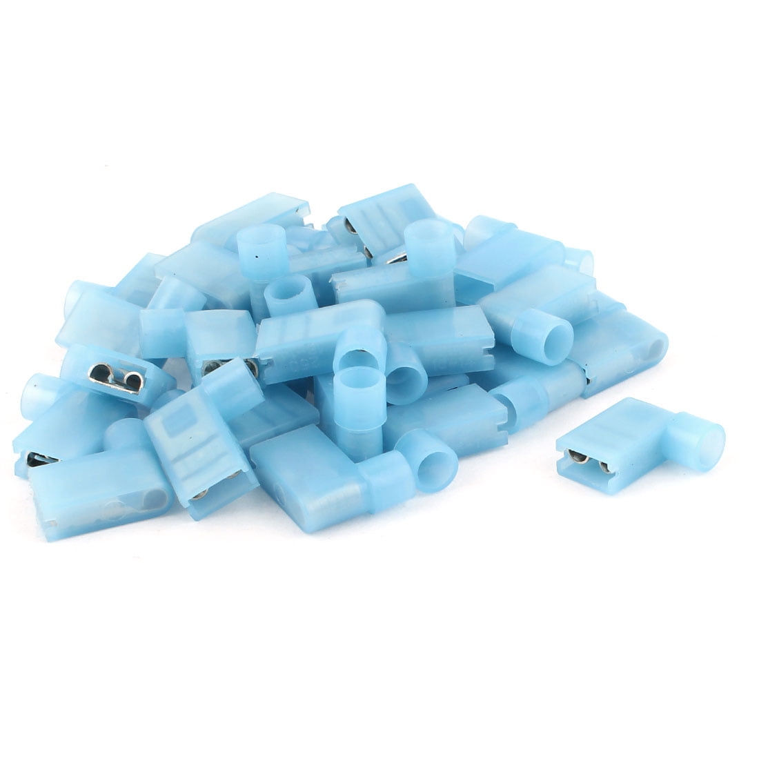 50 x blue insulated flag right angle terminals electrical connector crimp 