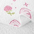 thumbnail image 5 of Erosebridal Pink Kawaii Bowknot Twin Quilt Set for Girls, Rose Flower Twin Coverlet Set, 2-Piece, 5 of 7