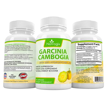  100% Pure Natural Garcinia avec 80% HCA (acide hydroxycitrique) Complexe Tous les coupe-faim naturel supplément de perte de po