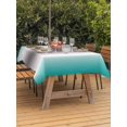 thumbnail image 4 of 60x84 Inch Outdoor Tablecloth with Umbrella Hole Zipper Rectangle Teal Green Grey Rectangular Tablecloths Outside Waterproof Gray Farmhouse Modern Rustic Patio Table Cloth Cover for Picnic Party, 4 of 8