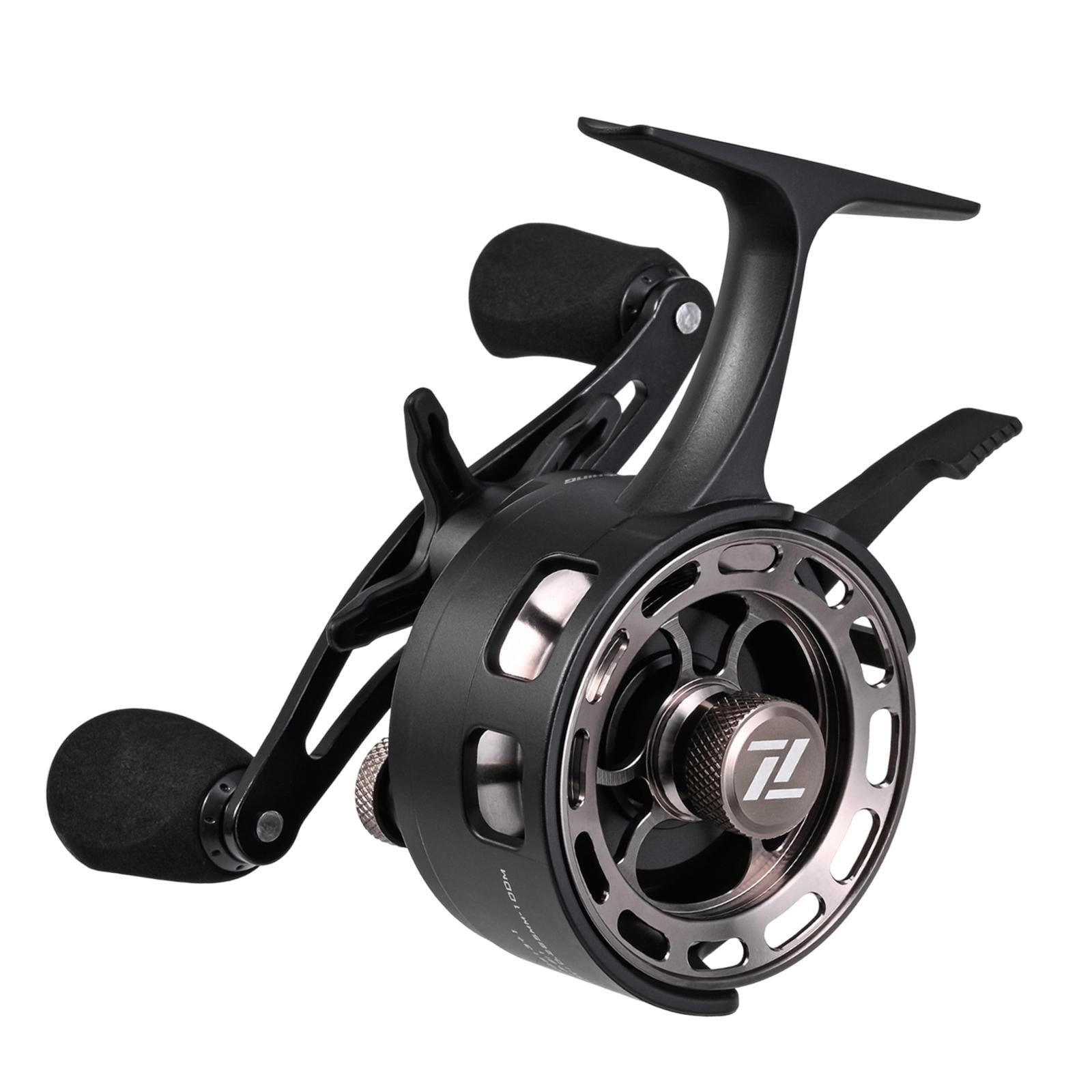 Yunhgft Ice Fishing Reel 3+1 Metal Bearings Portable Tool Comfortable Handle Replacement Black Left Hand