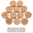 thumbnail image 2 of Pomos de Tocador de RatáN Bohemio Pomos de CajóN de Madera Redondos Tejido de Mimbre Hecho una Mano y Tornillos para Pomos de Muebles Bohemios, 12 Piezas, 2 of 10