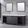 thumbnail image 6 of Lexora Home Marsyas 84" Quartz Top Double Vanity with Sinks and Mirrors in Brown, 6 of 10