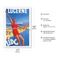 thumbnail image 2 of Lido - Lake Lucerne Switzerland - Vintage Travel Poster by Albert Solbach c.1932 - Master Art Print (Unframed) 12in x 18in, 2 of 4