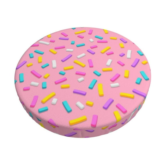 Naloa Pink Donut Round Bar Stool Cushion Cover 12-14 inch, Fits Kitchen, Office, Restaurant Chairs - 12 inch