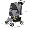thumbnail image 2 of Wubio Pet Stroller 4 Wheels Dog Cat Stroller for Small Medium Dog Cats Carrier Jogger Travel Foldable Puppy with Storage Basket and Cup Holder (Grey), 2 of 17