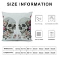 thumbnail image 6 of JRXY Throw Pillow Cover Flower Skull Day of Dead Vintage Rose Peony Halloween Design Gothic Decor Lumbar Cushion for Sofa Couch Bed, 2 Pcs 22x22in, 6 of 6