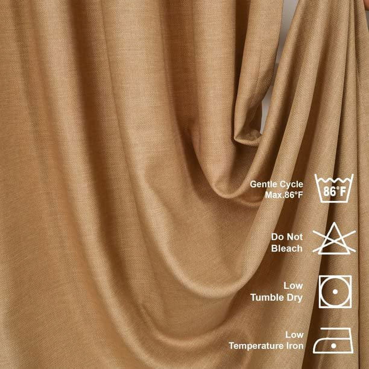 3S Brother's Home Decorative Beige Curtains Extra Wide Extra Long Luxury Colors Linen Look Custom Made 5-25 Feet Made in Turkey Hang Back Tab ( 1 Panel ) Home Décor (100"Wx156"L)