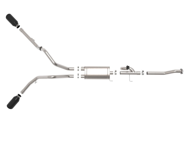 aFe Power Gemini XV 3 IN 304 Stainless Steel Cat-Back Exhaust System w/ Cutout Black Ford F-150 15-20 V6-2.7L/3.5L (tt)/V8-5.0L 49-33123-B Fits select: 2015-2021 FORD F150
