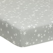 Lambs & Ivy Milky Way Gray/White Stars 100% Cotton Baby Fitted Crib Sheet