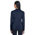 thumbnail image 3 of CORE365 CE401W Women's Kinetic Performance Quarter-Zip Pullover-Classic Navy Heather/ Carbon-XL, 3 of 3