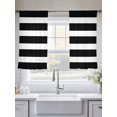 thumbnail image 5 of Sheer Curtains 45 inches Long 2 Panels Set White Black Striped Simple Stripes Background Tiers Sheers Rod Pocket Small Window Short Curtains for Kitchen Cafe, Each 52" W x 45" L, 5 of 7