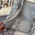 thumbnail image 6 of Lkhaha Kids Black Sequin Bolero Jacket Long Sleeve Cropped Shrug Sparkly Party Outerwear Silver 13-14 Years, 6 of 6