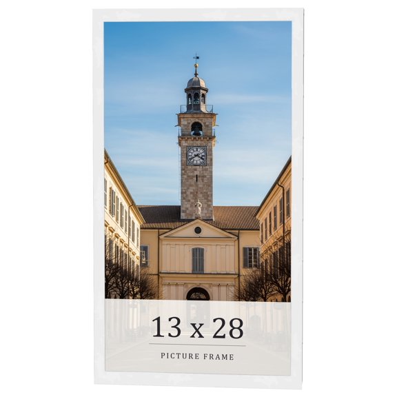 13x28 Frame White Real Wood Picture Frame Width 0.75 inches | Interior Frame Depth 0.5 inches |