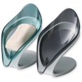 thumbnail image 1 of 2 Piece Self Draining Leaf Soap Holder Soap Dish with Silicone Suction Cup, Plastic Soap Container for Kitchen Toilet Bathroom, 1 of 5