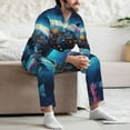 thumbnail image 7 of Sikiie Vintage Colorful Patterned Dolphin Mens Pajama Set, Soft Warm Long Sleeve Sleepwear, Cozy Button-Down Pjs for Men-XX-Large, 7 of 7