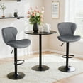 thumbnail image 5 of TLSUNNY Modern Upholstered Barstools Set of 2, Adjustable Height Counter Stools, PU Leather Swivel Barstools with Metal Frame, for Dining/Cafes, 5 of 11