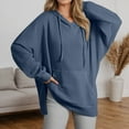 thumbnail image 2 of Womens Tops Casual Women's Solid Sweatshirt A Fashionable And Casual Solid Color Hooded Top With A Short Front And Long Back, 2 of 5