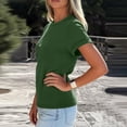 thumbnail image 4 of Summer Tops Womens Short Sleeve Basic Casual Crew Neck T Shirts Trendy Fashion 2026 Dark Green XL, 4 of 6