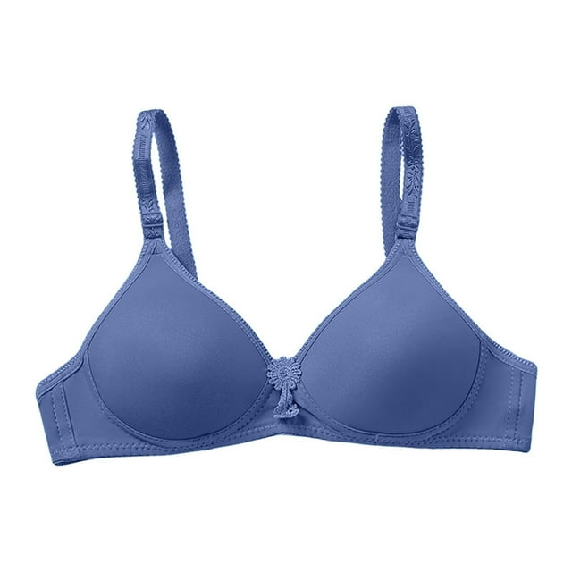 KOKOPARK Wireless Bras for Women Backless Bali High Impact Women's Wirefree Cotton Lift Compression Sticky Bra Blue