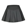 thumbnail image 4 of lcziwo Tennis Skirt for Women Double Ruffle Pleated Golf Skort Casual High Waisted Tummy Control Yoga Athletic Skirts Gifts for Mom Del Dia Gray L, 4 of 7