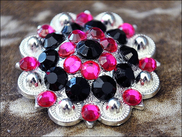 16 Hilason Western Berry Conchos Glass Rhinestones Bling 1.5" Cowgirl