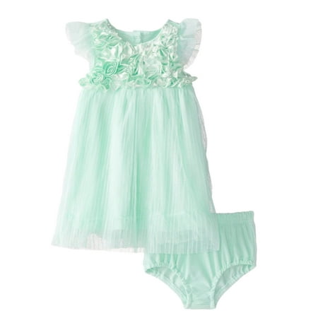 

Nannette Infant Girls Mint Green Lacy Rosette Dress 2 PC Formal Party Dress 18m