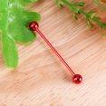 thumbnail image 7 of Jiyike Allergy Free Stainless Steel Industrial Barbell Piercing Jewelry Piercing Earring Ear Bone Earring (Red), 7 of 7