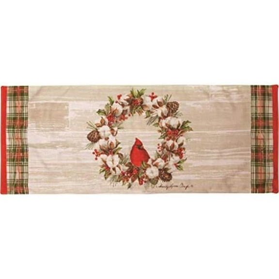 Manual Woodworkers & Weavers SOHAC 13 x 36 in. Holly & Cotton Table Runner