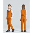 thumbnail image 5 of Boys 5 Piece Slim Fit Suit Set, Solid Formal Dresswear of Jacket Vest Pants Shirt and Tie, 5 of 8