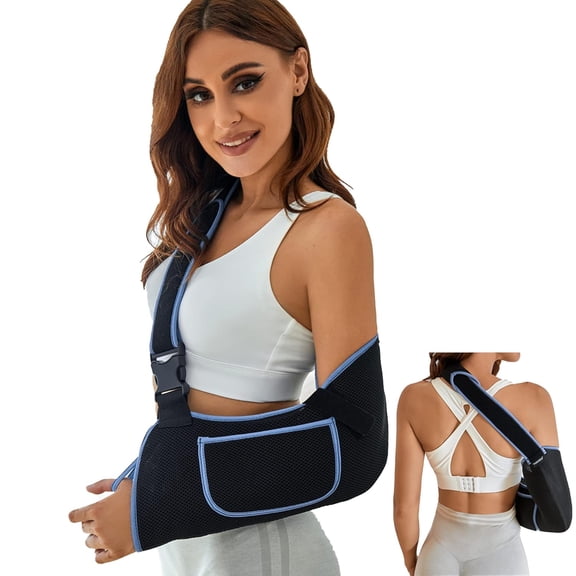 1 Pcs Medium Size Rotator Cuff Support Brace, Arm Sling Shoulder Immobilizer for Shoulder Injury, Strain, Broken, Dislocated, Fracture, Men and Women, Left and Right Arm