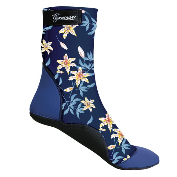 Seavenger SeaSnugs Beach Socks | Sand Skins For Outdoor Volleyball And Soccer | Kids, Mens, Womens (Dark Floral, Small)