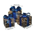 thumbnail image 3 of RuiJiao Christmas Blue Bow Decorative Gift Box 3Pcs Set, Glowing Light Christmas Tree Decoration Accessories for Mall, Hotel and Window Display, 3 of 8