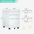 thumbnail image 4 of STANI Armoire de Rangement à 3 Tiroirs, Classeur Mobile pour Mini Support d'Imprimante, Classeur Roulant en Métal Non Assemblé pour Bureau à Domicile (Non Assemblé, Blanc), 4 of 8
