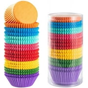 Bright Rainbow Standard Cupcake Liners Solid Colorful Paper Baking Cups 400-Count