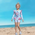 thumbnail image 2 of MEZZALL Girls Swimwear Long Sleeve Rash Guard Swimsuit With Flounce Hem For Beach Summer Swimming Sun 2-12 Years Classic Toddler Wear, 2 of 9