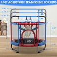 thumbnail image 3 of XMIKA Trampoline for Kids, 66'' Toddler Trampoline with Enclosure, Swing, Basketball Hoop, 5.5FT Indoor/Outdoor Trampoline with Adjustable Gymnastics Bars, Rings, Mini Trampoline for Boy and Girls, 3 of 8
