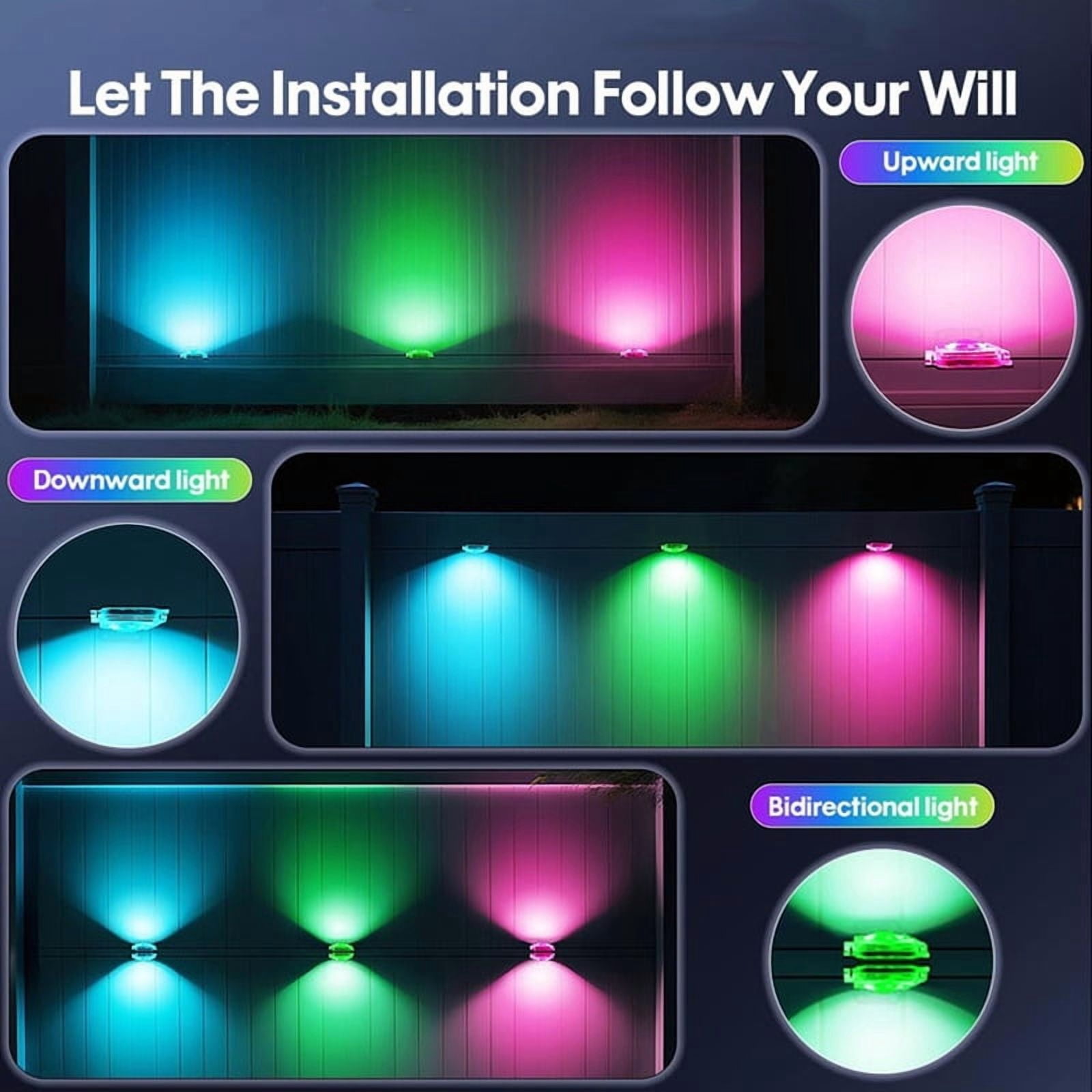 50FT 30 LEDs Permanent Outdoor Lights Smart RGBIC Eaves LED Lights Festival Flashing Lighting Fairy String Holiday Lighting
